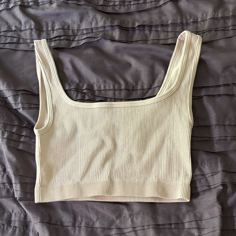 Cotton On Cream Ribbed Tank Top
